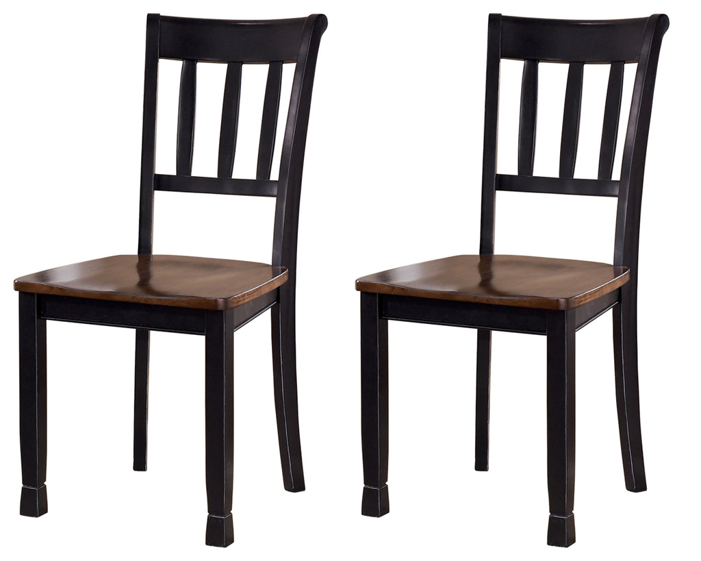Owingsville D580 Black/Brown 2-Piece Dining Chair Set