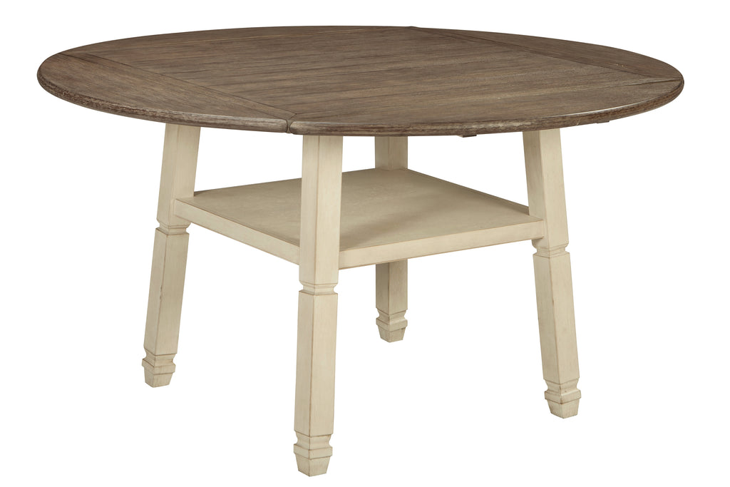 Bolanburg D647-13 Two-tone Round Drop Leaf Counter Table