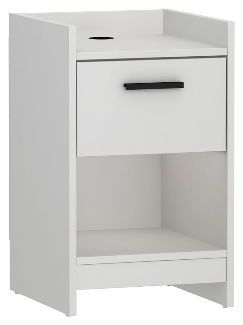 Central Park EB208753A White One Drawer Night Stand