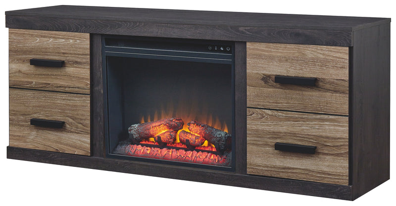Harlinton EW0325W1 Warm Gray 63 TV Stand with Electric Fireplace
