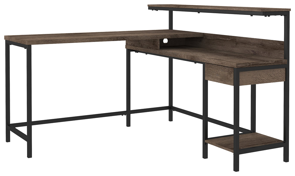 Arlenbry H275-24 Gray L-Desk with Storage