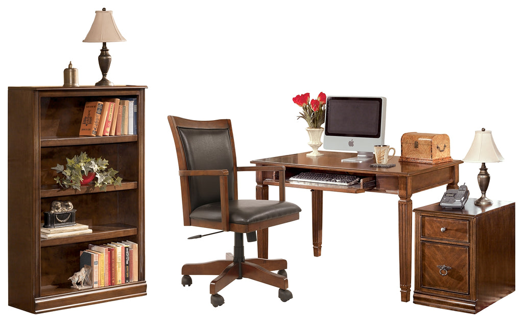 Hamlyn H527 Medium Brown 48 Office Desk 4-Piece Home Office Set