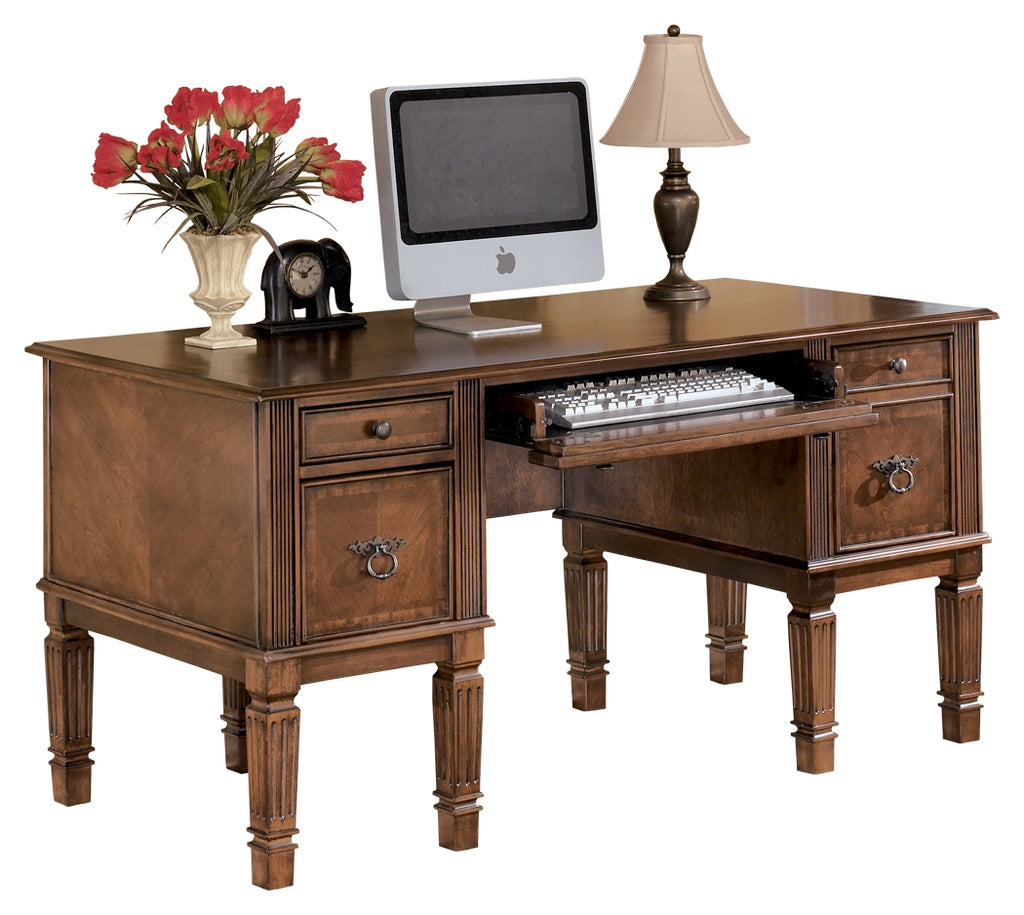 Hamlyn H527-26 Medium Brown Home Office Storage Leg Desk