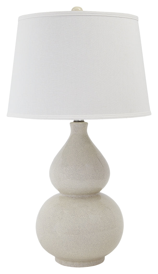 Saffi L100074 Cream Ceramic Table Lamp 1CN