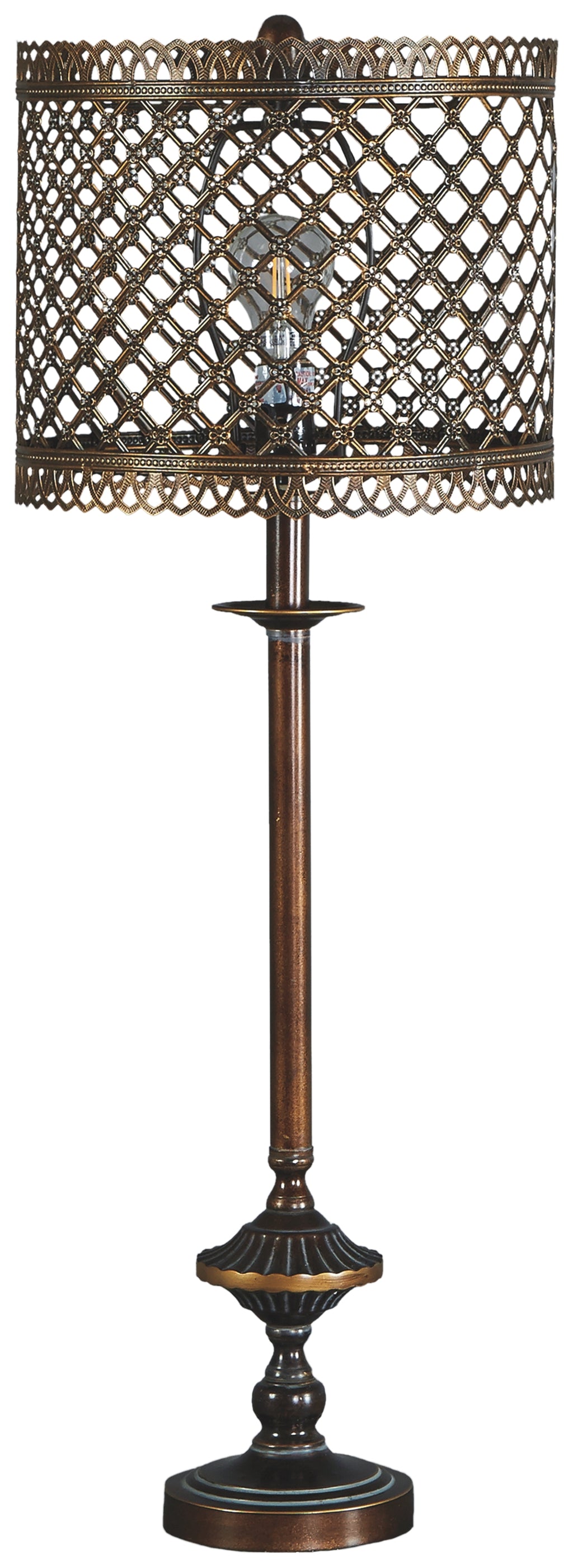 Rodolf L208214 Antique Brass Finish Metal Table Lamp 1CN