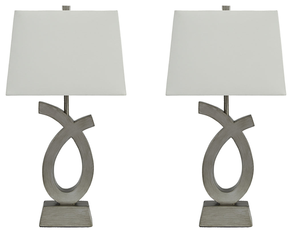 Amayeta L243134 Silver Finish Poly Table Lamp 2CN