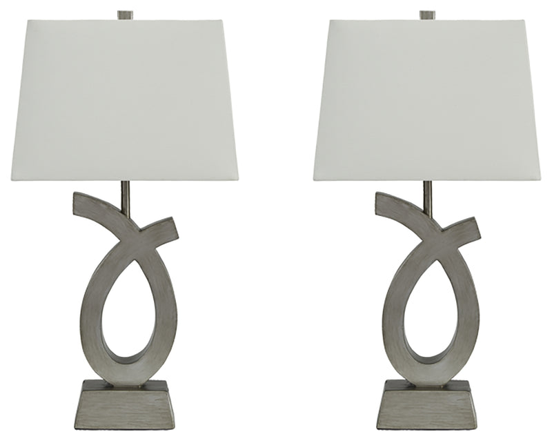 Amayeta L243134 Silver Finish Poly Table Lamp 2CN