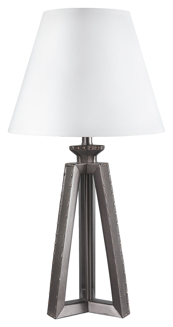 Sidony L856304 Metallic Gray Poly Table Lamp 1CN
