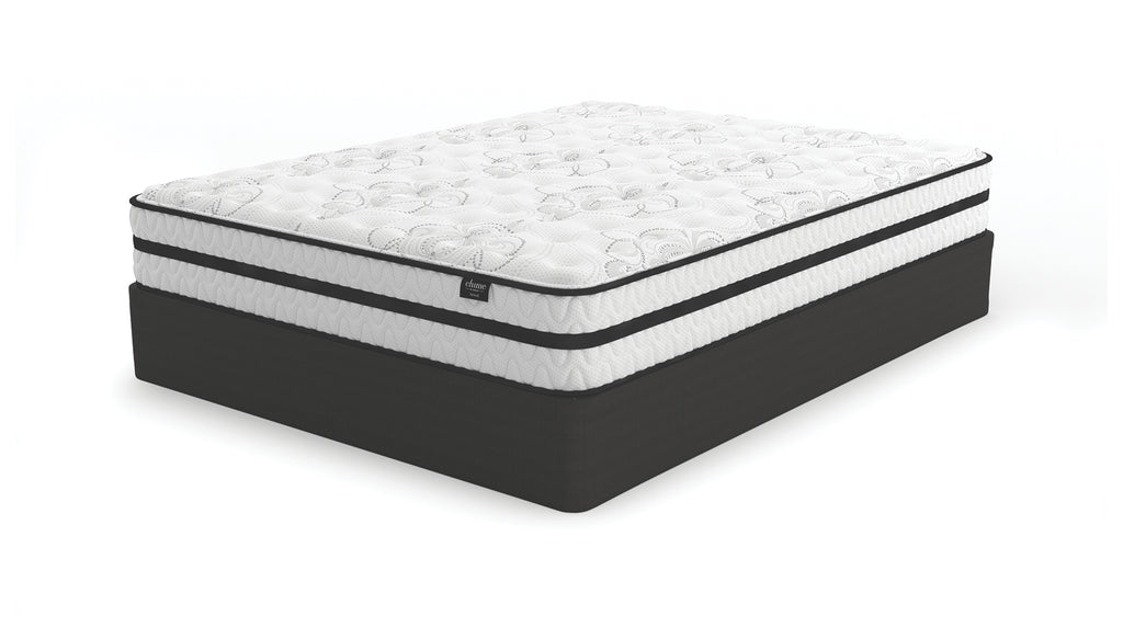 Chime 10 Inch Hybrid M696M1 White Queen Mattress and Pillow