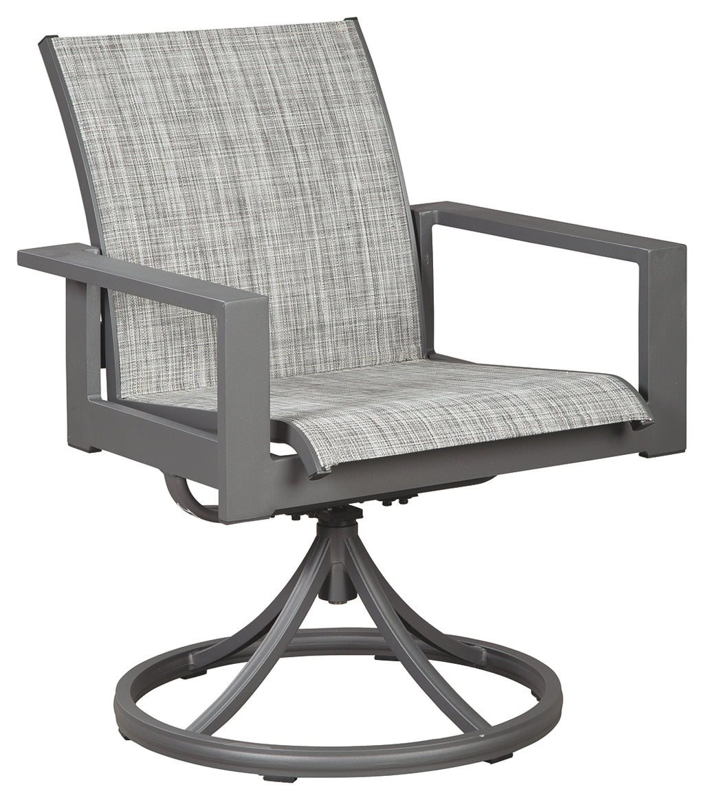 Okada P315-602A Gray Sling Swivel Chair 2CN