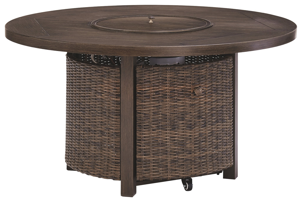 Paradise Trail P750-776 Medium Brown Round Fire Pit Table