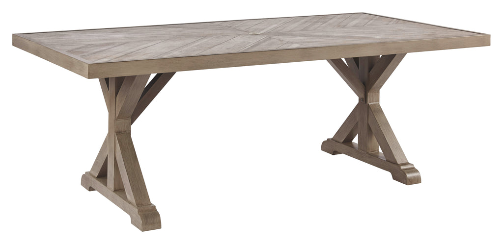 Beachcroft P791-625 Beige RECT Dining Table wUMB OPT