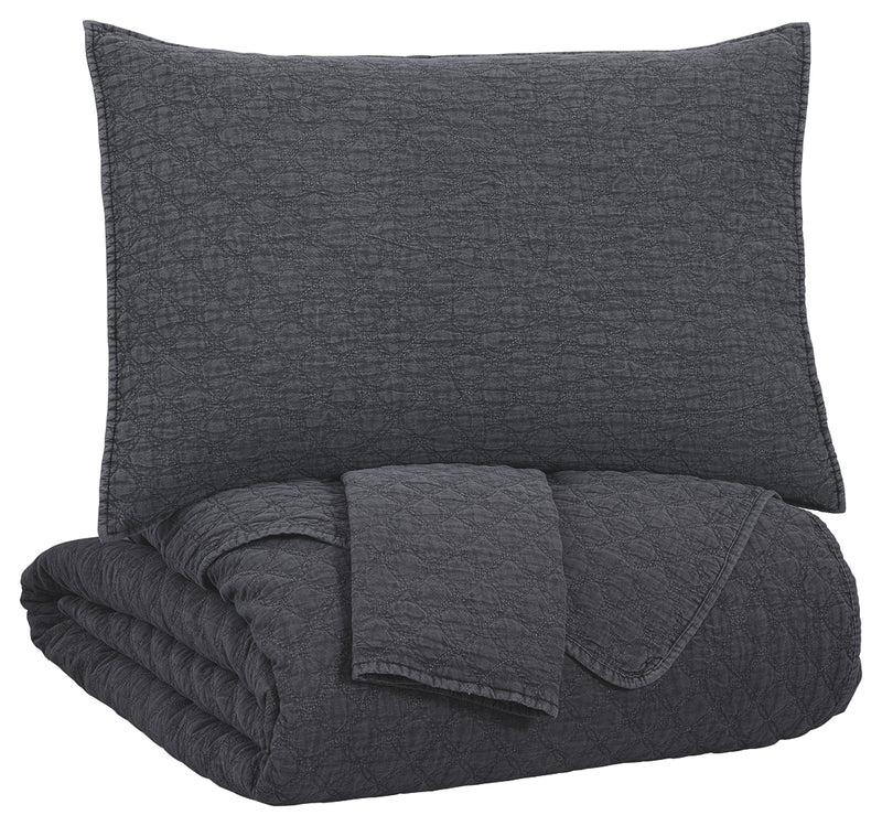 Ryter Q349003K Charcoal King Coverlet Set