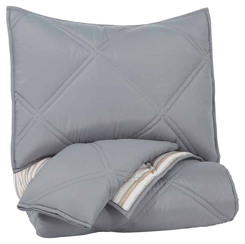 Rhey Q425001T TanBrownGray Twin Comforter Set