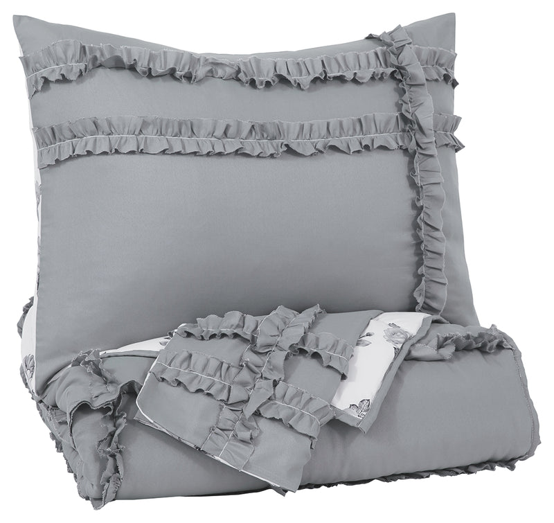 Meghdad Q426001T GrayWhite Twin Comforter Set