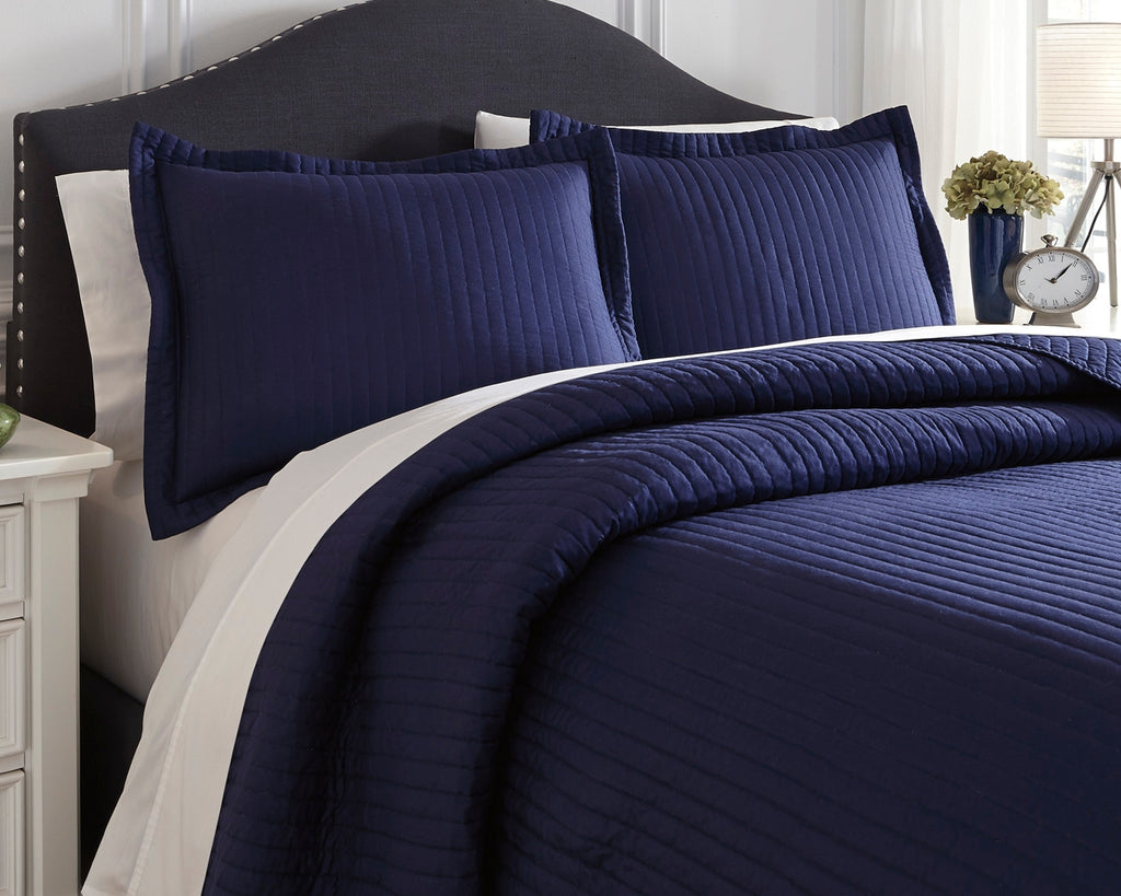 Raleda Q497003Q Navy Queen Coverlet Set