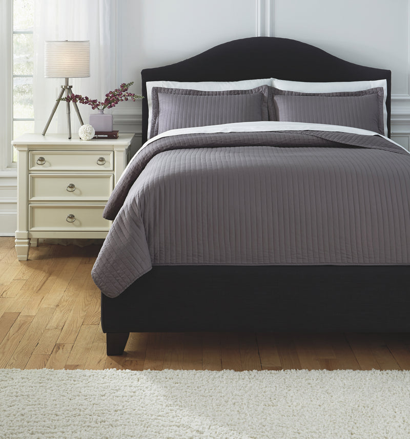 Raleda Q498003K Gray King Coverlet Set