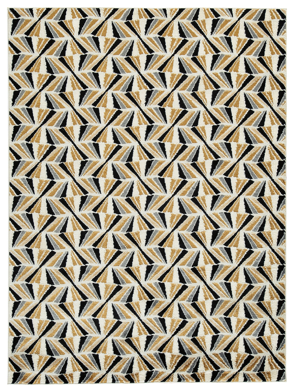 Jaela R402401 BlackGoldWhite Large Rug