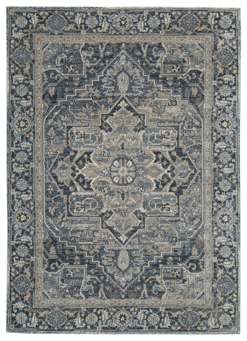 Paretta R404172 CreamNavyGray Medium Rug