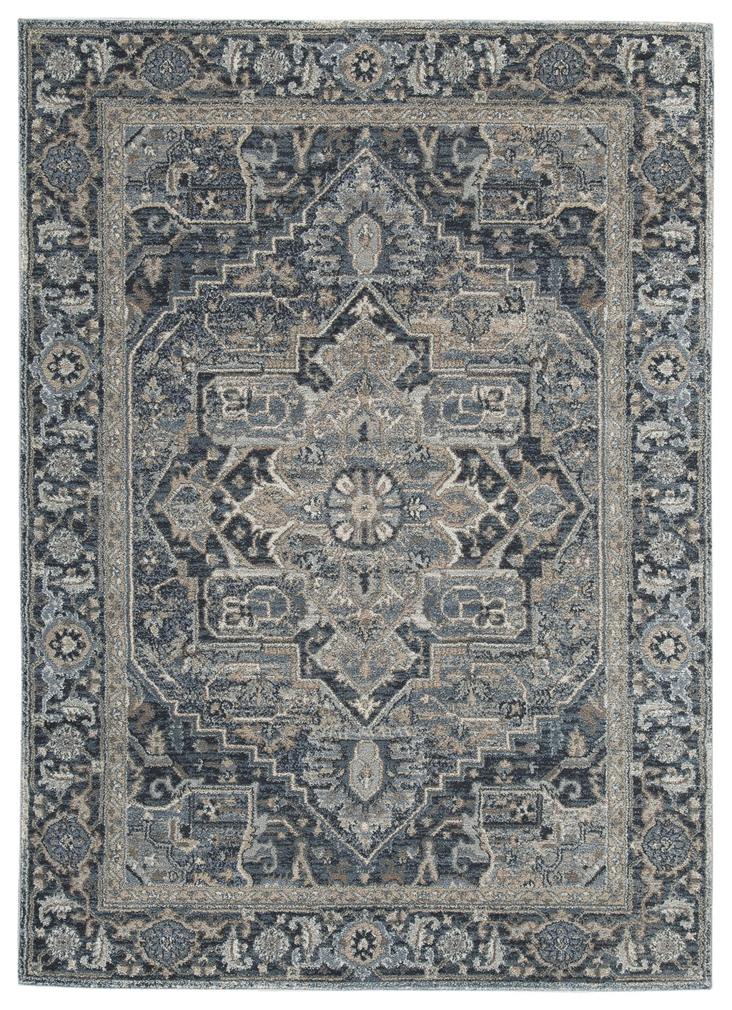 Paretta R404171 CreamNavyGray Large Rug