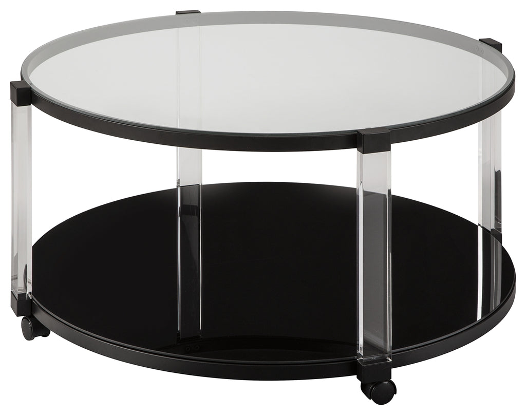 Delsiny T289-8 Black Round Cocktail Table