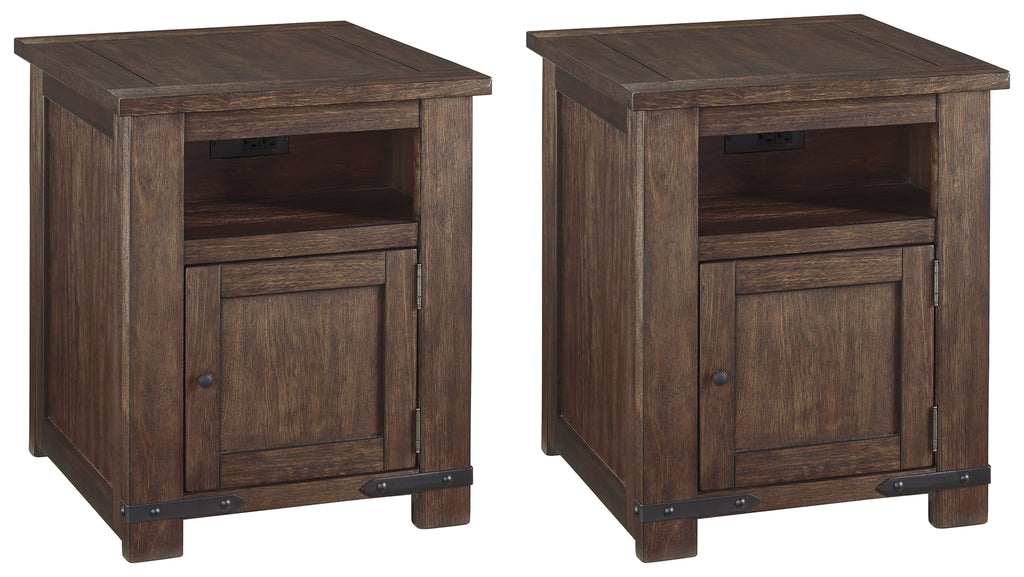 Budmore T372 Brown 2-Piece End Table Set