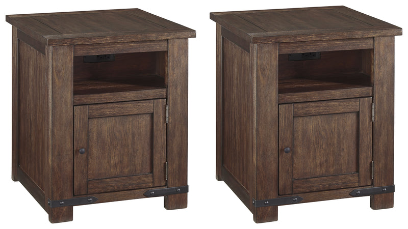 Budmore T372 Brown 2-Piece End Table Set