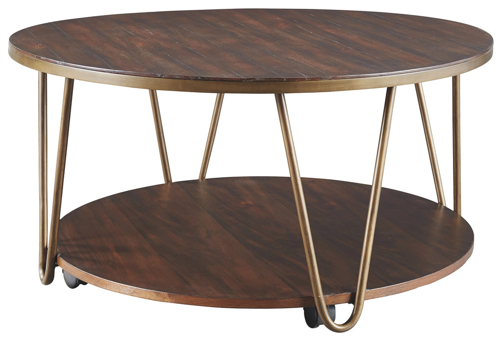 Lettori T395-8 Brown Round Cocktail Table
