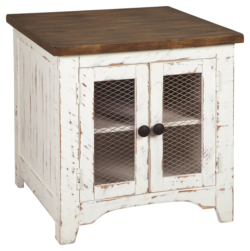 Wystfield T459-3 WhiteBrown Rectangular End Table