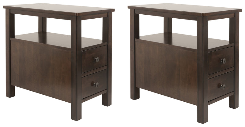 Marion T477M Dark Brown Chairside 2-Piece End Table Set