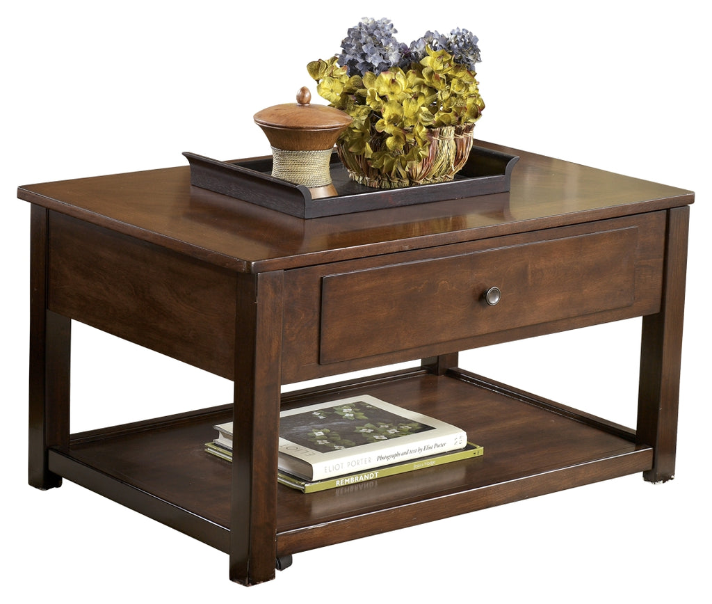 Marion T477-9 Dark Brown Lift Top Cocktail Table