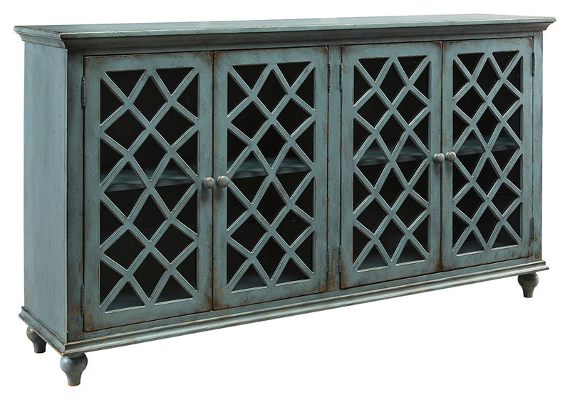 Mirimyn T505-762 Antique Teal Accent Cabinet