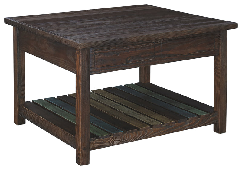 Mestler T580-0 Rustic Brown Lift Top Cocktail Table