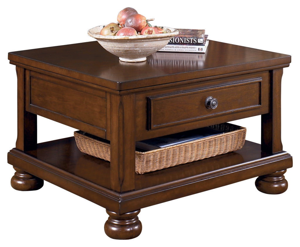 Porter T697-0 Rustic Brown Lift Top Cocktail Table