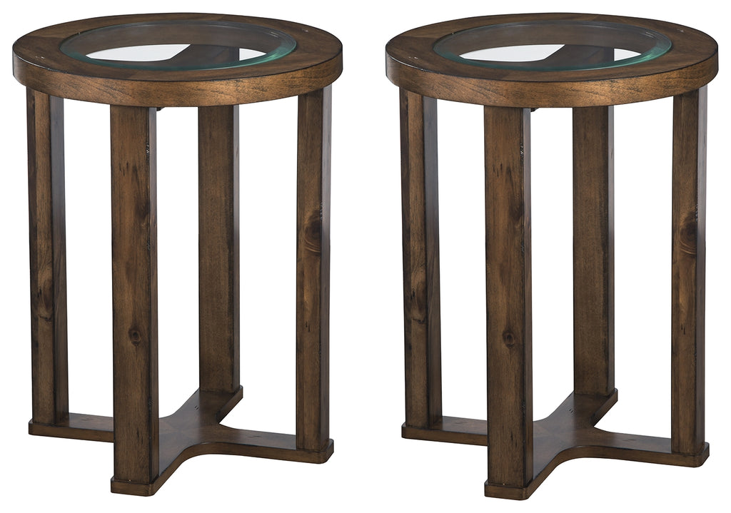 Hannery T725 Brown 2-Piece End Table Set