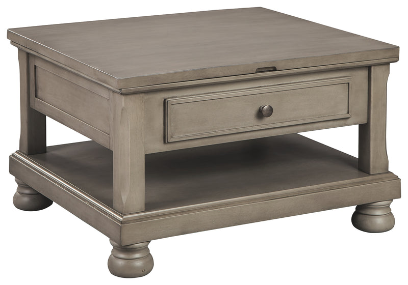 Lettner T733-0 Gray Rect Lift Top Cocktail Table