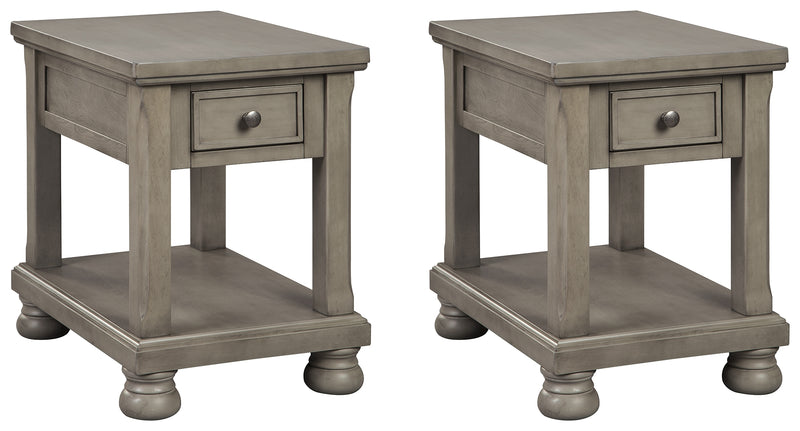 Lettner T733 Gray 2-Piece End Table Set