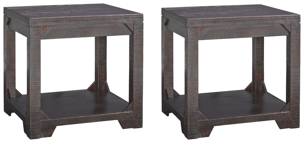 Rogness T745 Rustic Brown 2-Piece End Table Set