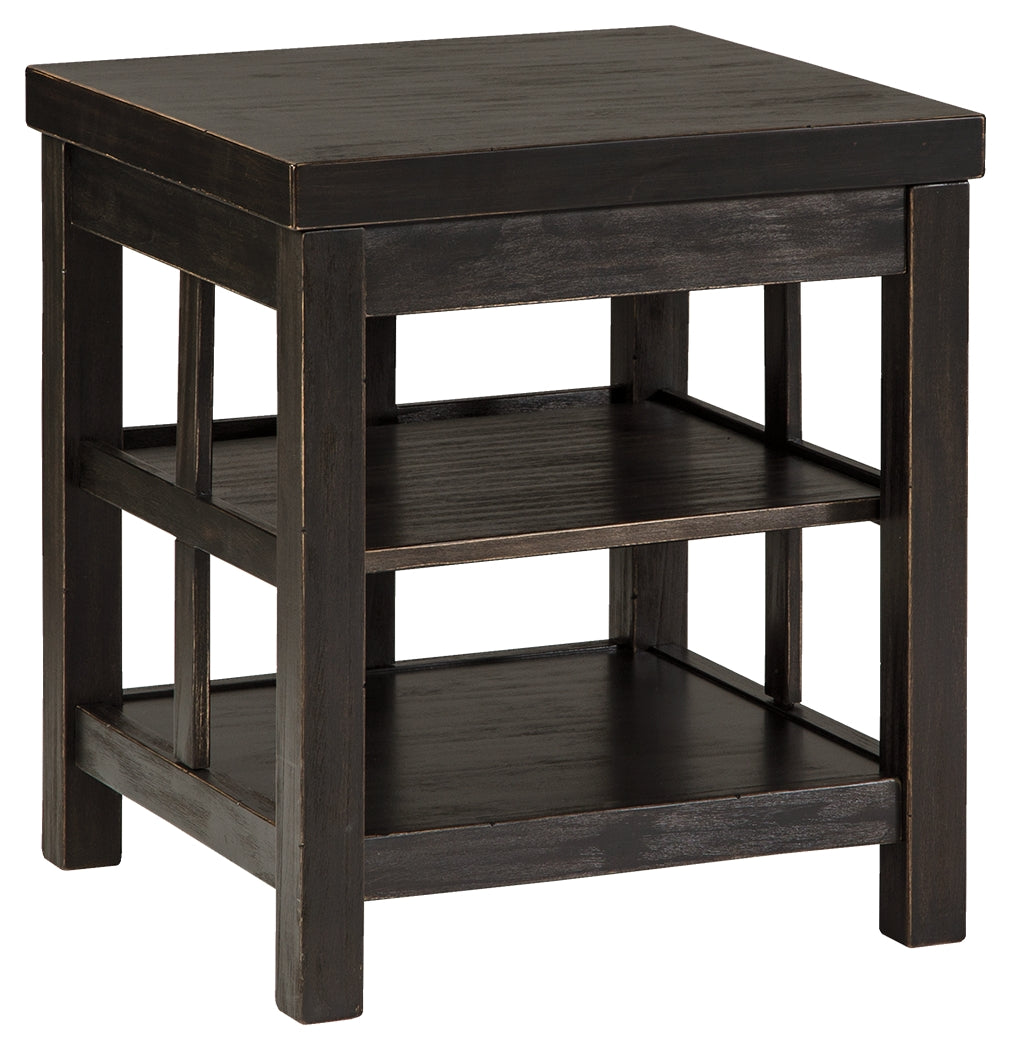 Gavelston T752-2 Rubbed Black Square End Table