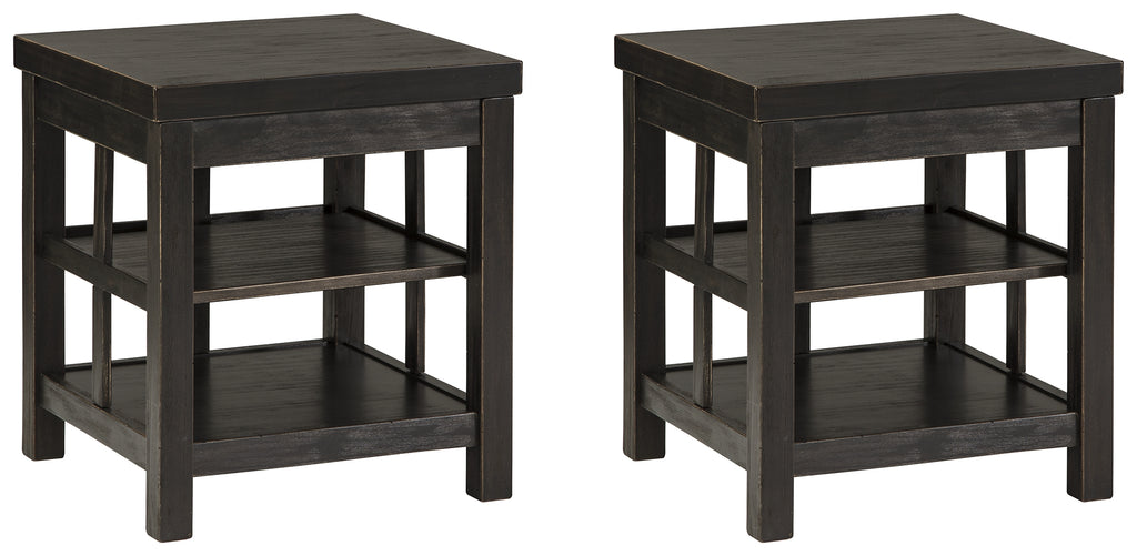 Gavelston T752 Rubbed Black 2-Piece End Table Set