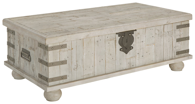 Carynhurst T757-9 White Wash Gray Lift Top Cocktail Table