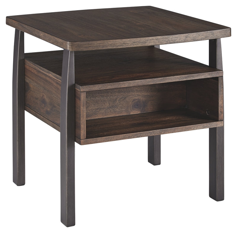 Vailbry T758-3 Brown Rectangular End Table