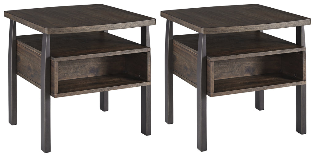 Vailbry T758 Brown 2-Piece End Table Set
