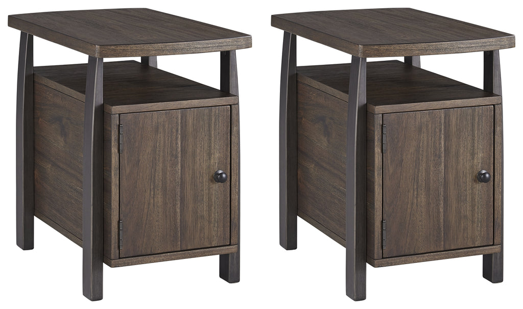 Vailbry T758 Brown 2-Piece Chairside End Table Set