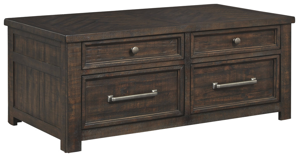 Hillcott T798-20 Rustic Brown Rect Storage Cocktail Table