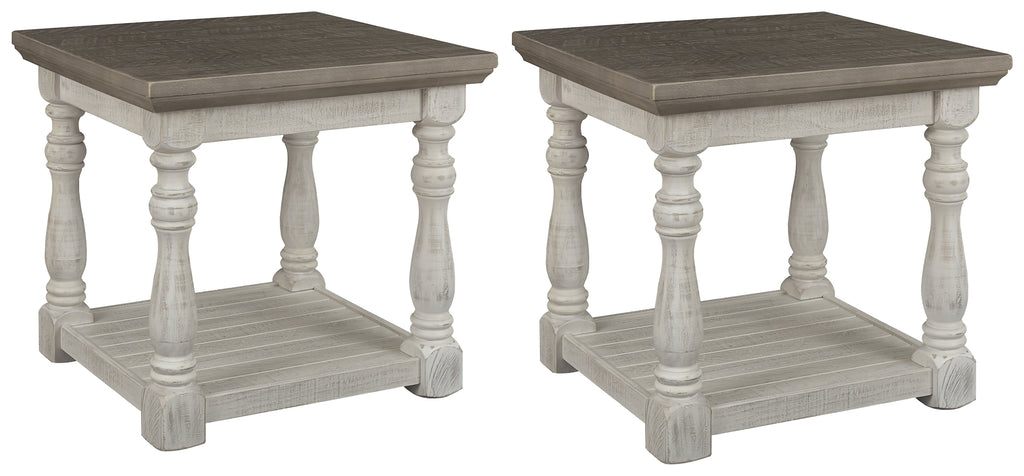 Havalance T814 Gray/White 2-Piece End Table Set