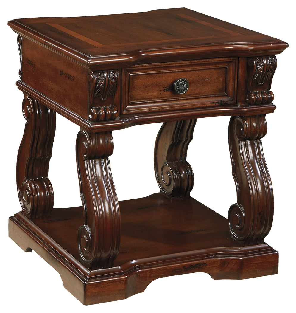 Alymere T869-2 Rustic Brown Square End Table