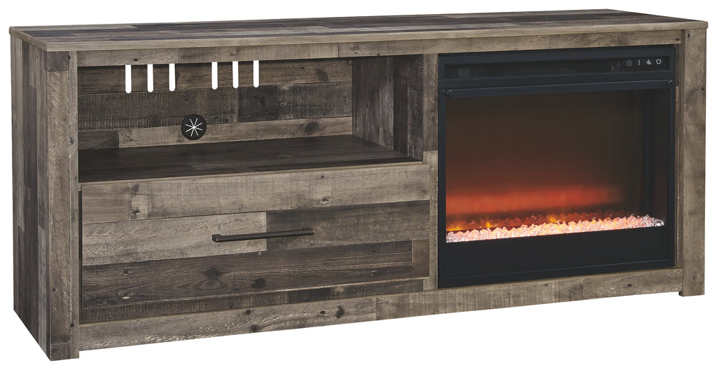 Derekson W200W2 Multi Gray 59 TV Stand with Electric Fireplace