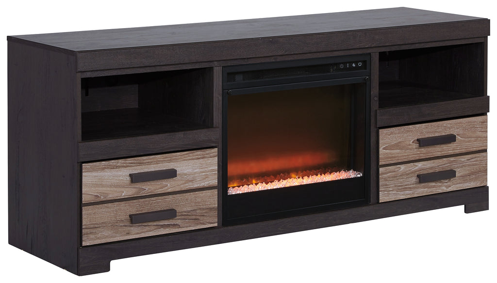 Harlinton W325W4 Two-tone 63 TV Stand with Electric Fireplace