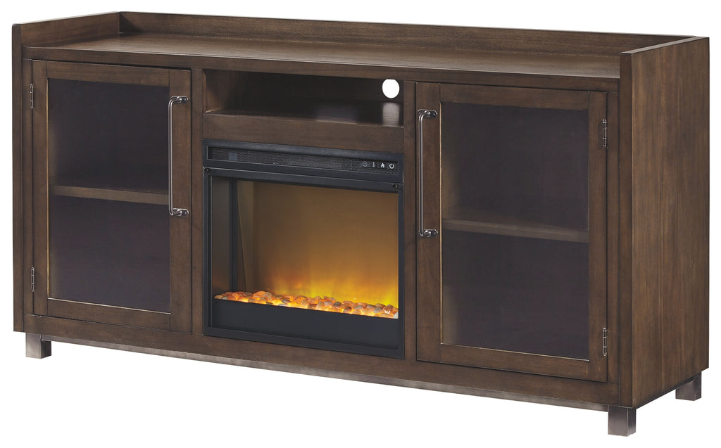 Starmore W633W4 Brown 70 TV Stand with Electric Fireplace
